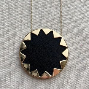 House of Harlow Black Leather Starburst Necklace